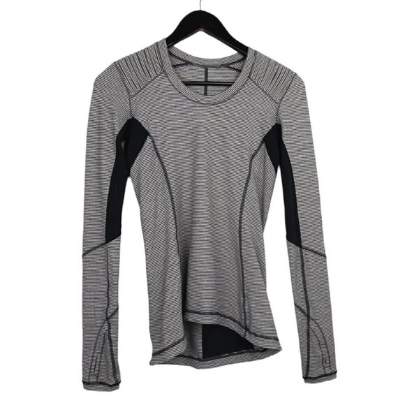 LULULEMON Star Runner Long Sleeve in Tonka Stripe Cashew / Heathered Black - Picture 1 of 9